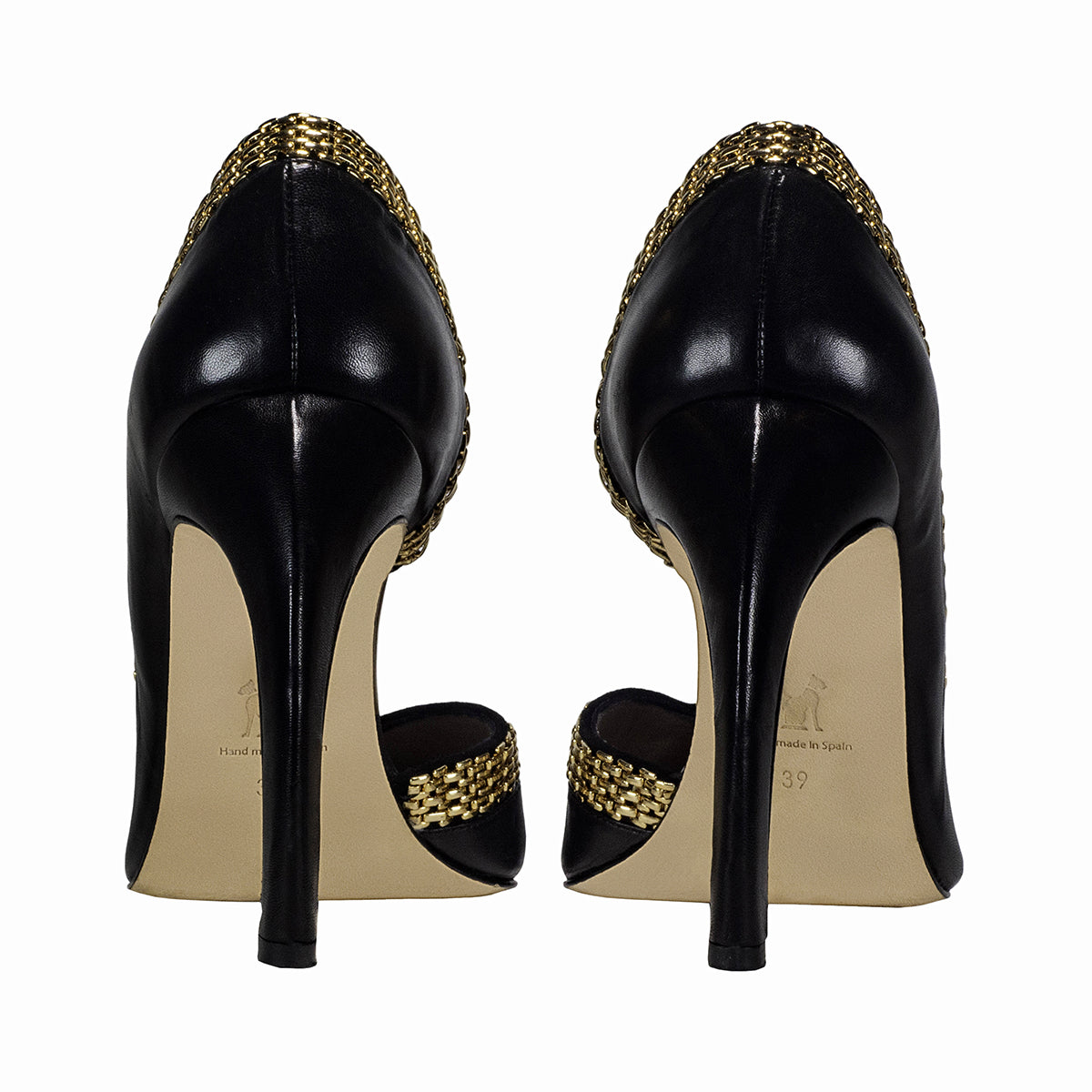 Le talon incurvé doré